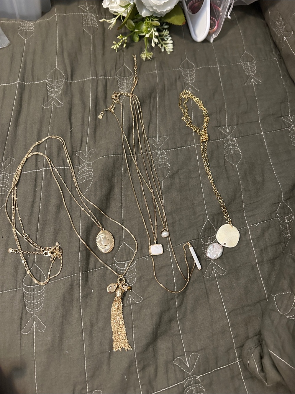 LOFT Gold-Tone Layered Pendant Necklace Set